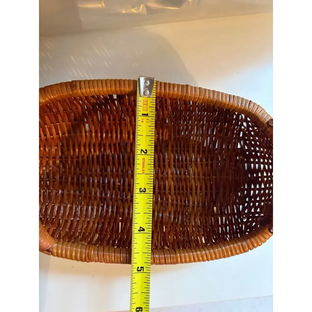 Vintage Wicker Duck Basket w 2 Handmade Liners & Bonnets Country Cottage Decor